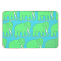 Vintage Elephant Illustration Pattern (GREEN)  Easy To Clean Bath Mat