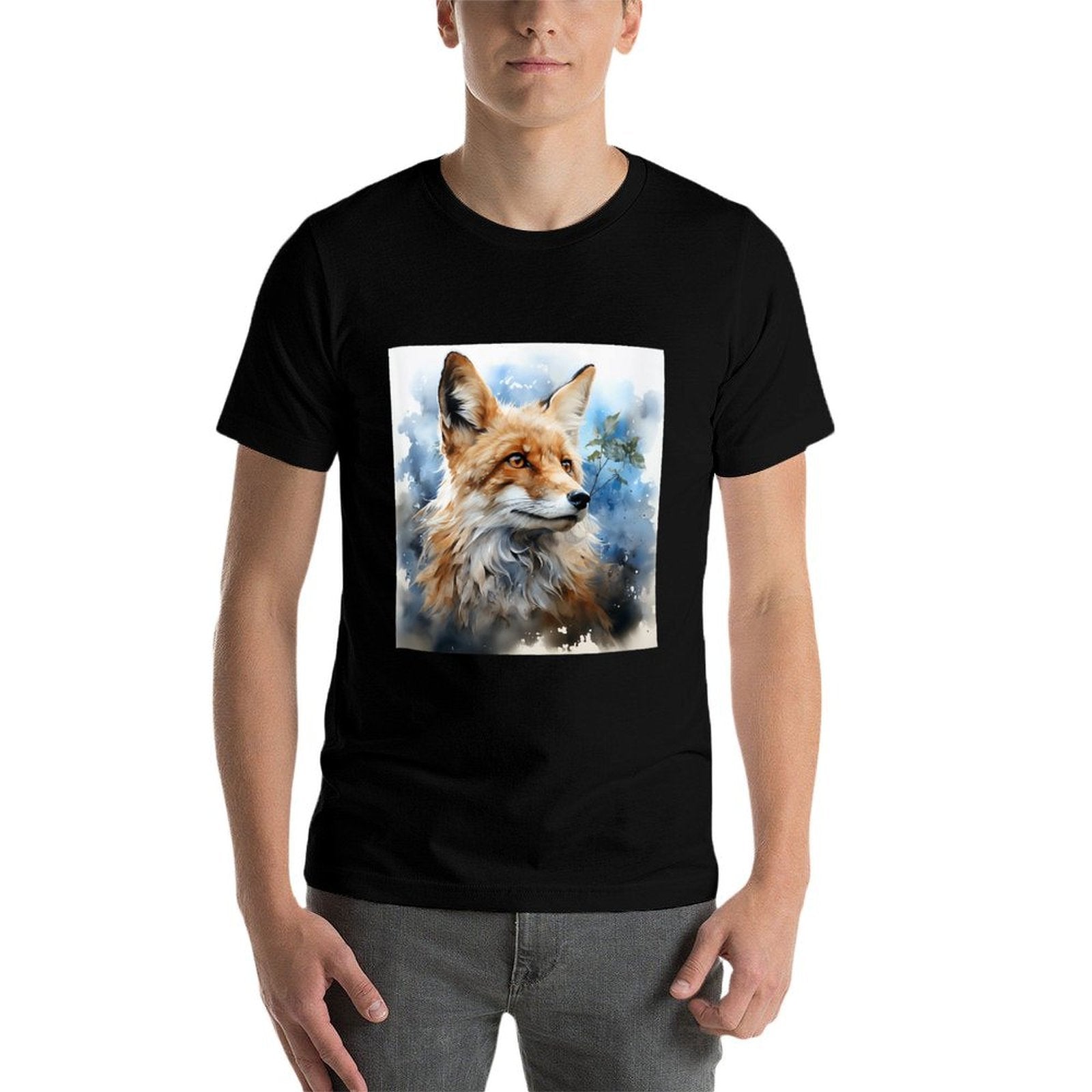 Fox Watercolor Illustration Graphic  Affordable Price T-Shirt