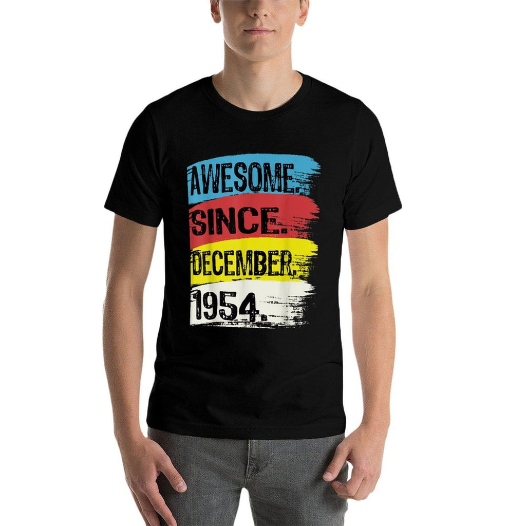 Awesome Since December 1954 Born In 1954 Funny 70th Birthday  Vintage-inspired T-Shirt