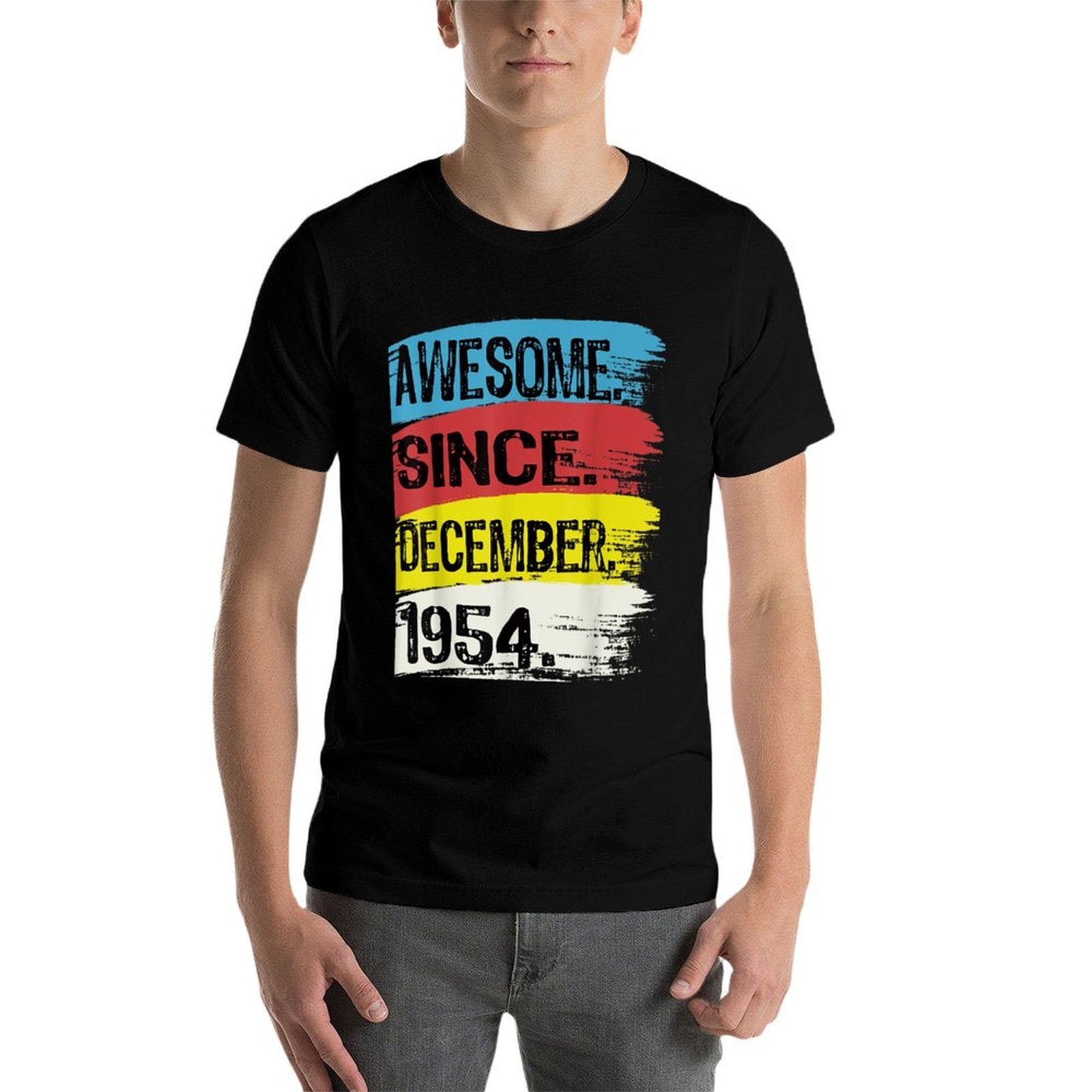 Awesome Since December 1954 Born In 1954 Funny 70th Birthday  Vintage-inspired T-Shirt