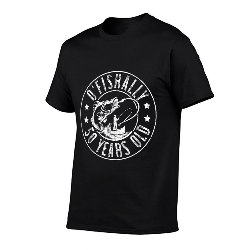 Funny Fishing Birthday Party, O'Fishally 50 Years Old Gifts  Oversized Silhouette T-Shirt