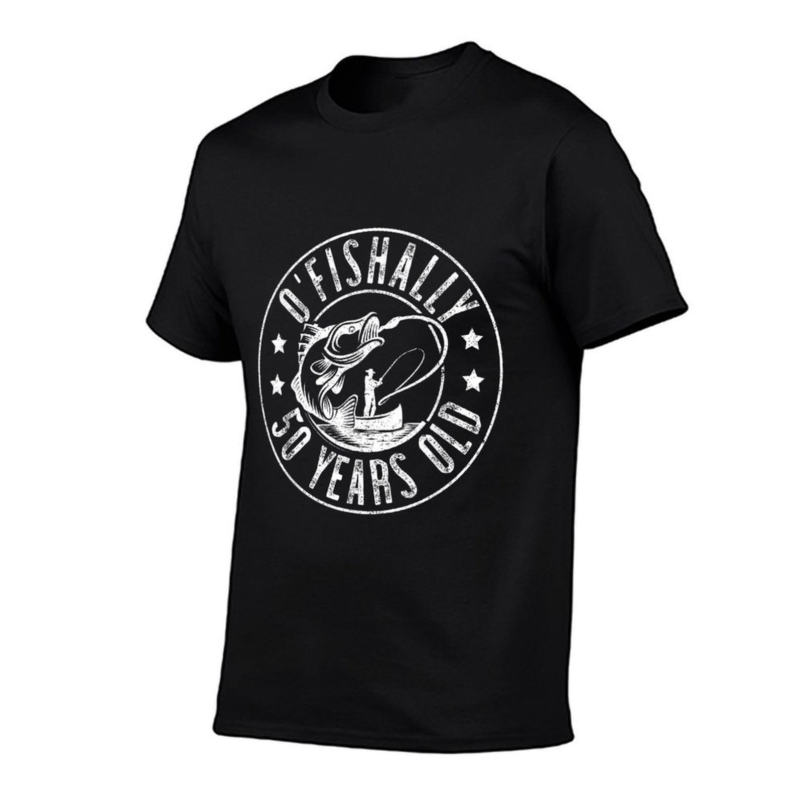 Funny Fishing Birthday Party, O'Fishally 50 Years Old Gifts  Oversized Silhouette T-Shirt