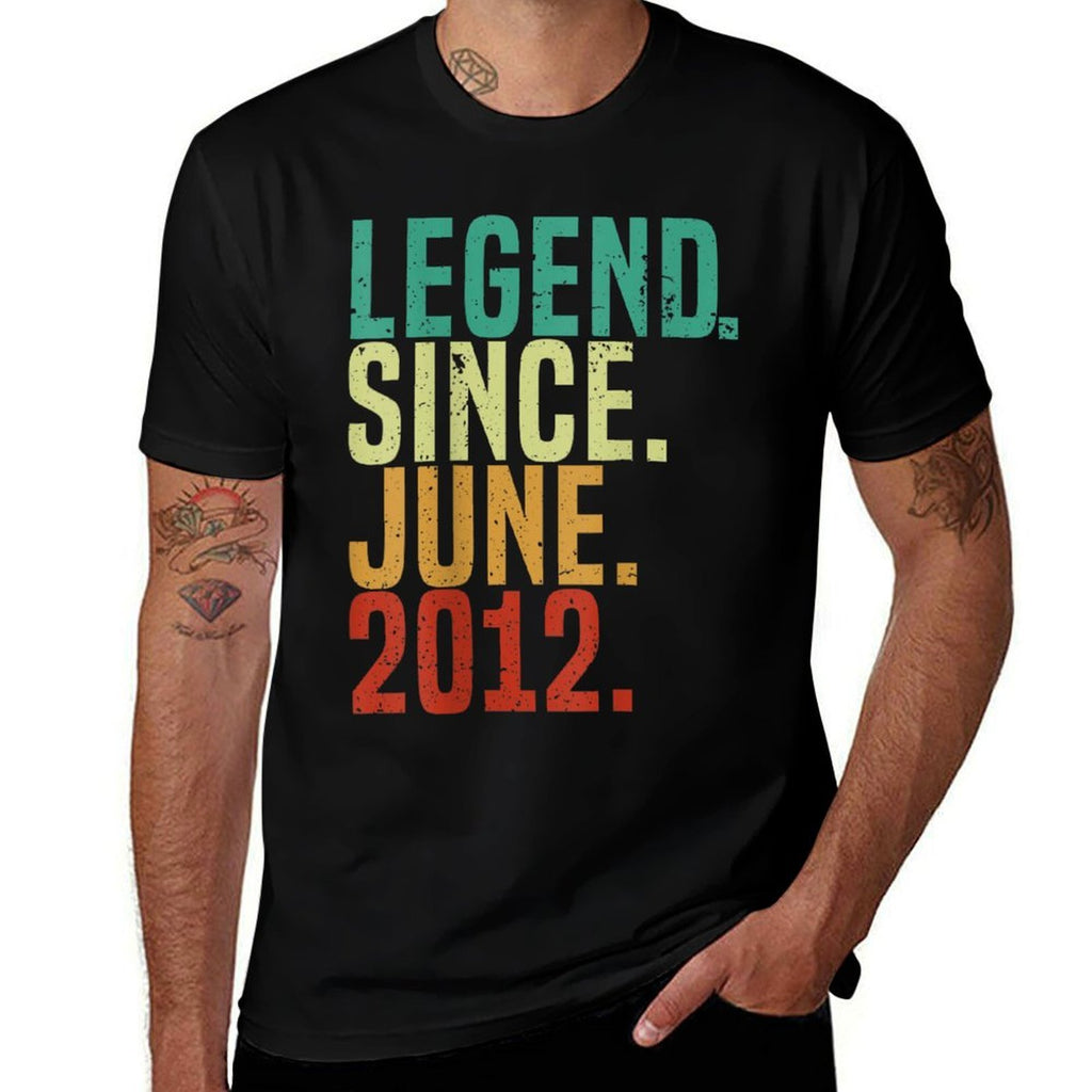 13 Years Old Legend Since June 2012 13th Birthday  Rolled Sleeves T-Shirt