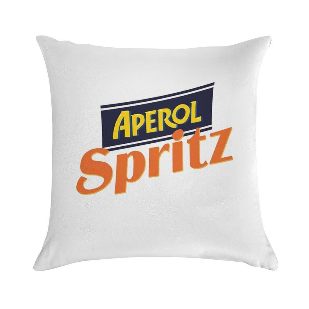 Aperol Spritz Soft Short Plush Fabric Throw Pillow