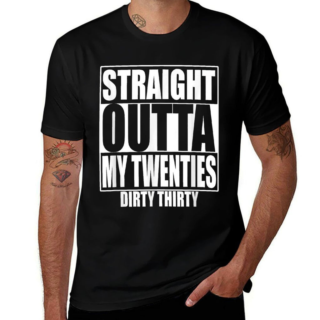 Straight Outta My Twenties 30th Birthday Dirty Thirty Gift  Heathered Texture T-Shirt