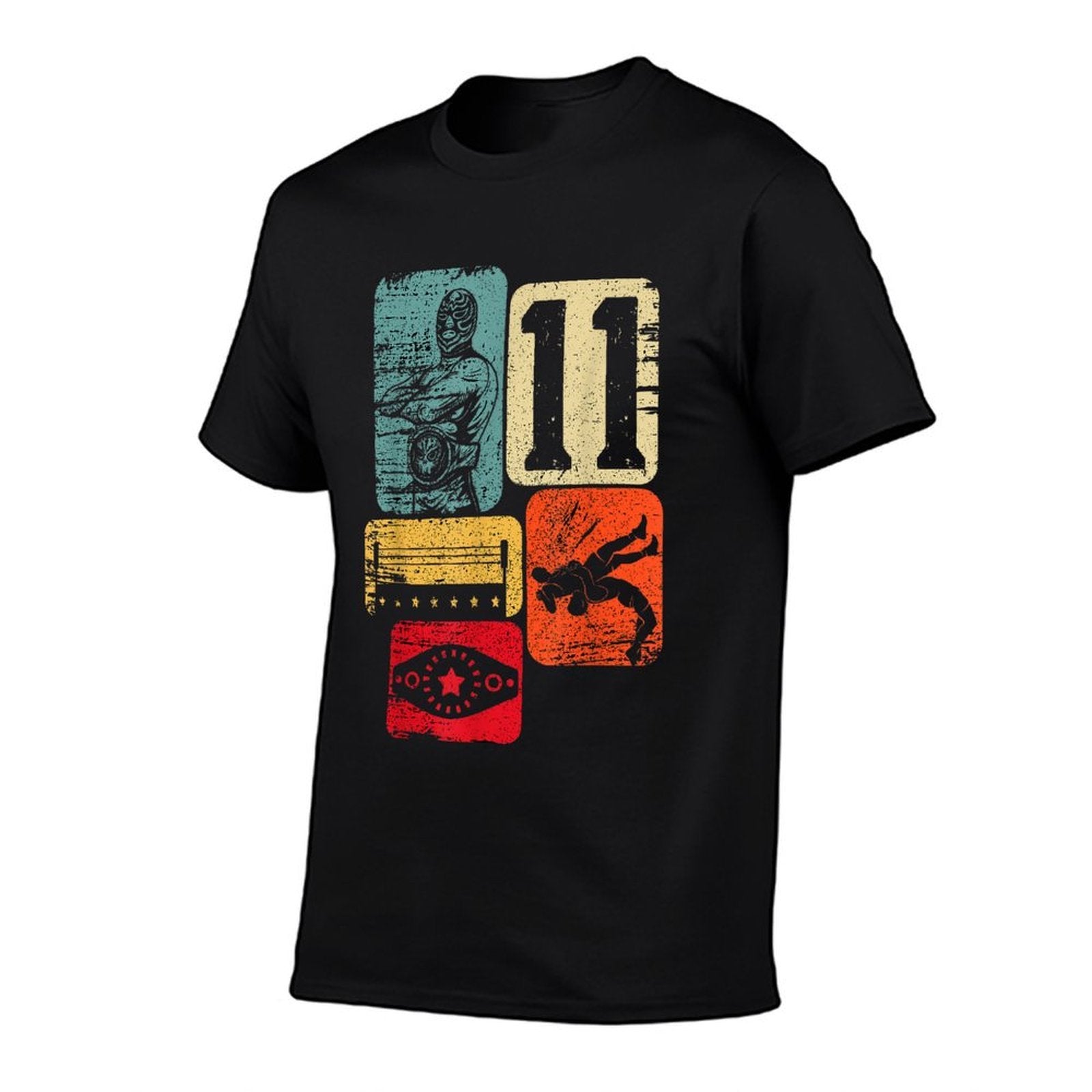 11th Birthday Retro Wrestling 11 Years Old Boy Girl  Cotton T-Shirt