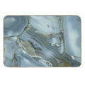 Preppy Minimalist Grey Slate Blue Marble  Stain-Proof Bath Mat