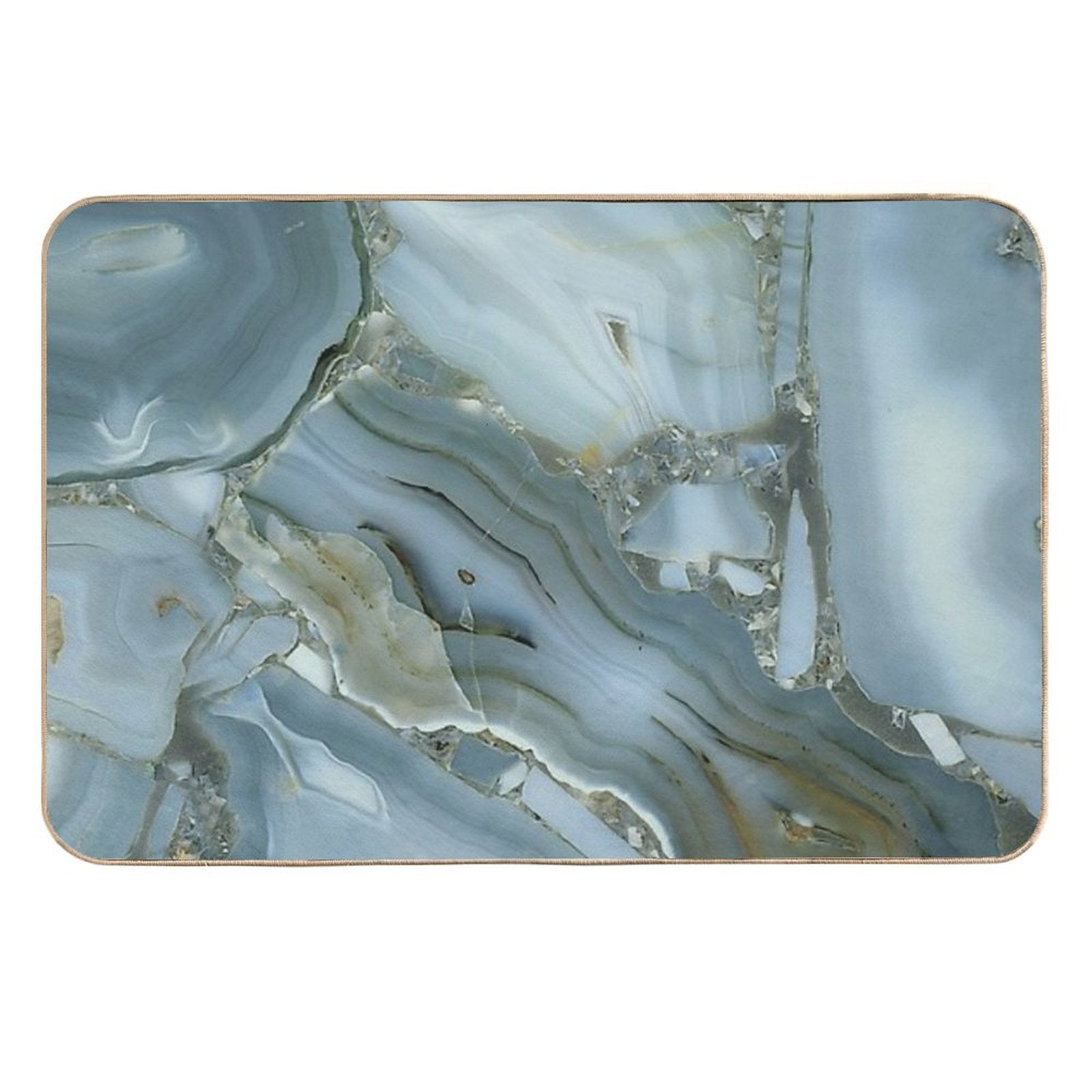 Preppy Minimalist Grey Slate Blue Marble  Stain-Proof Bath Mat