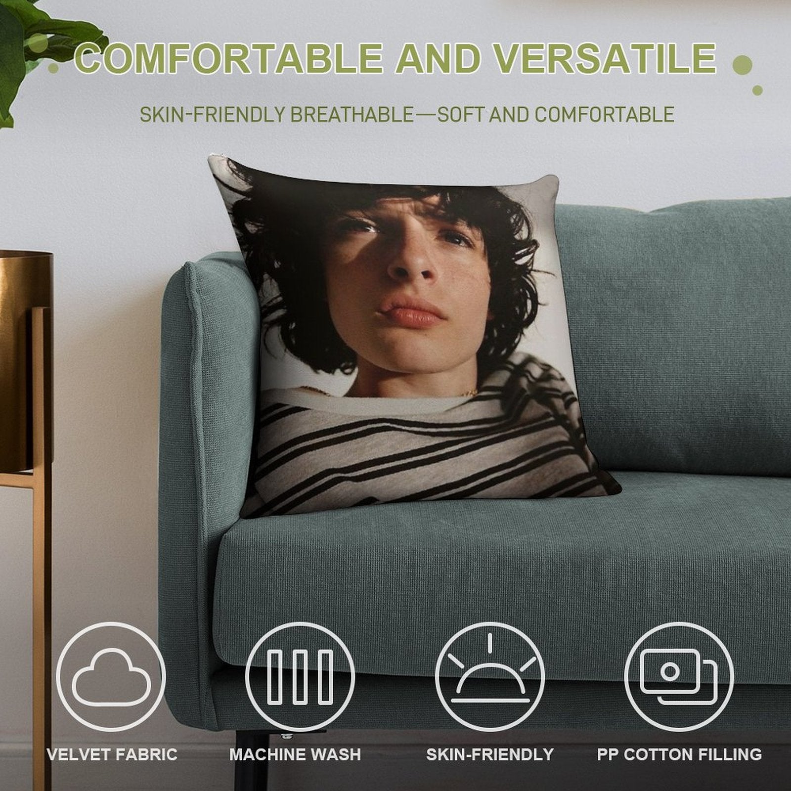 Finn Wolfhard Soft Gift Ready Throw Pillow