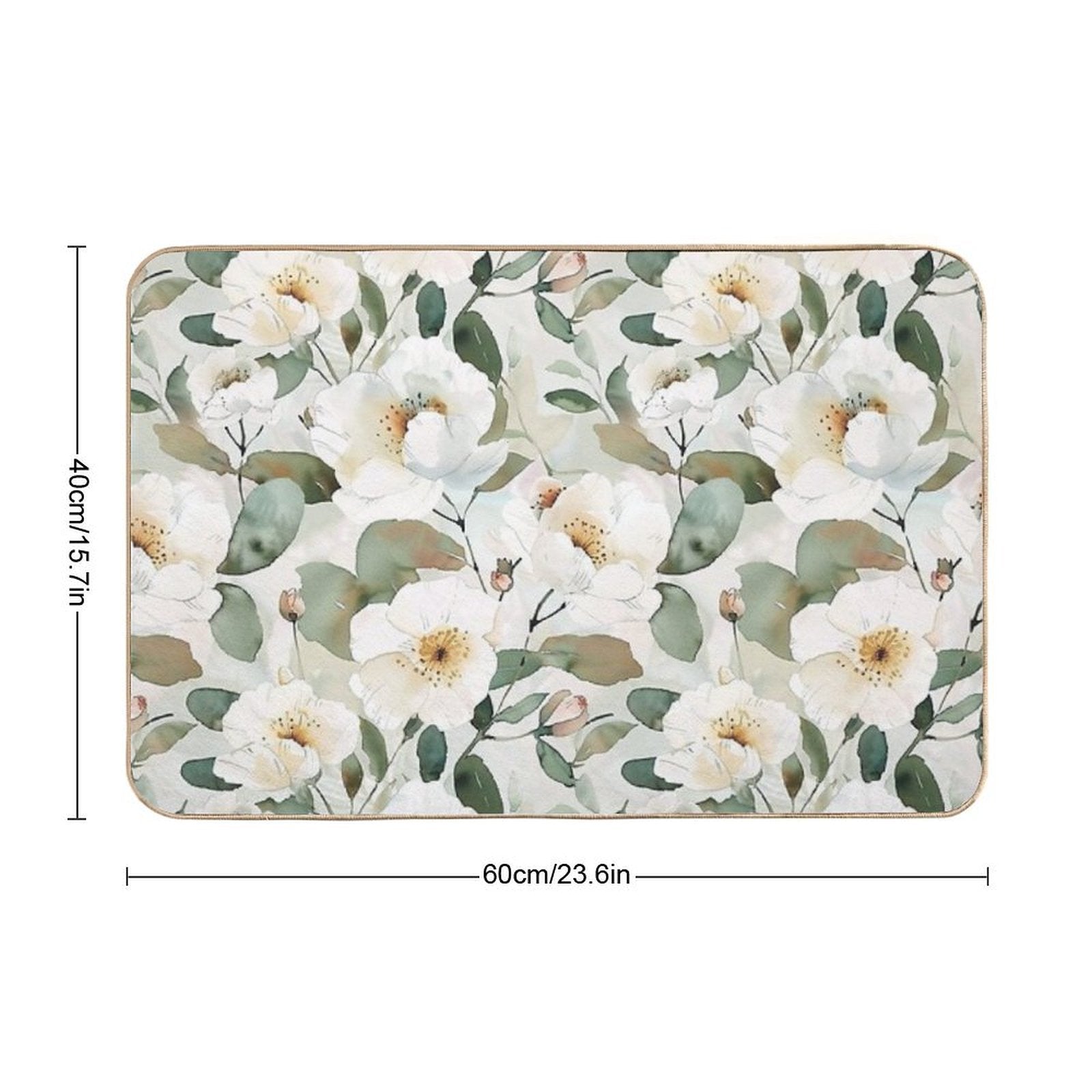 Floral Pattern. Colorful Flowers.  Absorbent Bath Mat