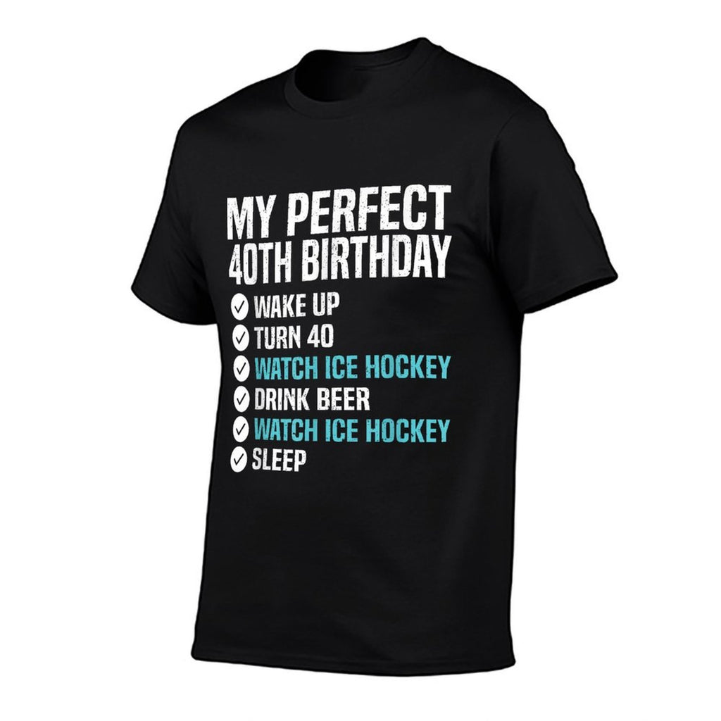 40 Years Old Perfect 40th Birthday Ice Hockey 40th Birthday  Slim-fit Cut T-Shirt