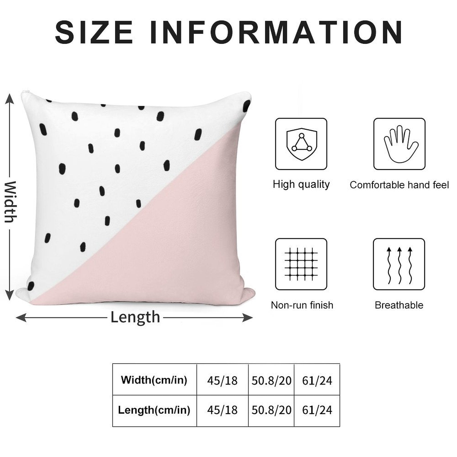 Pink And White Dalmatian Print Soft High-Density Material Throw Pillow