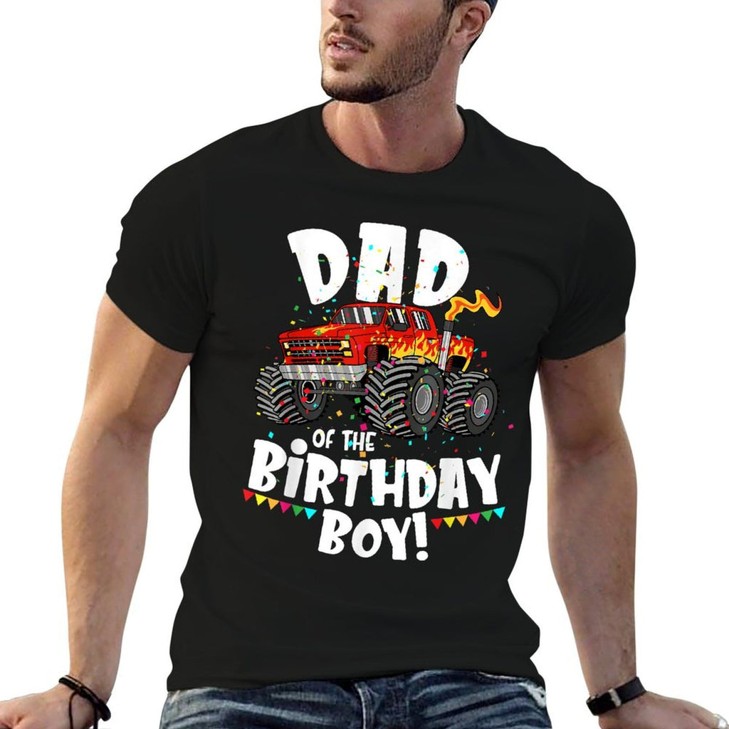 Funny Monster Truck Dad Of The Birthday Boy Gift For Him  Moisture-wicking T-Shirt
