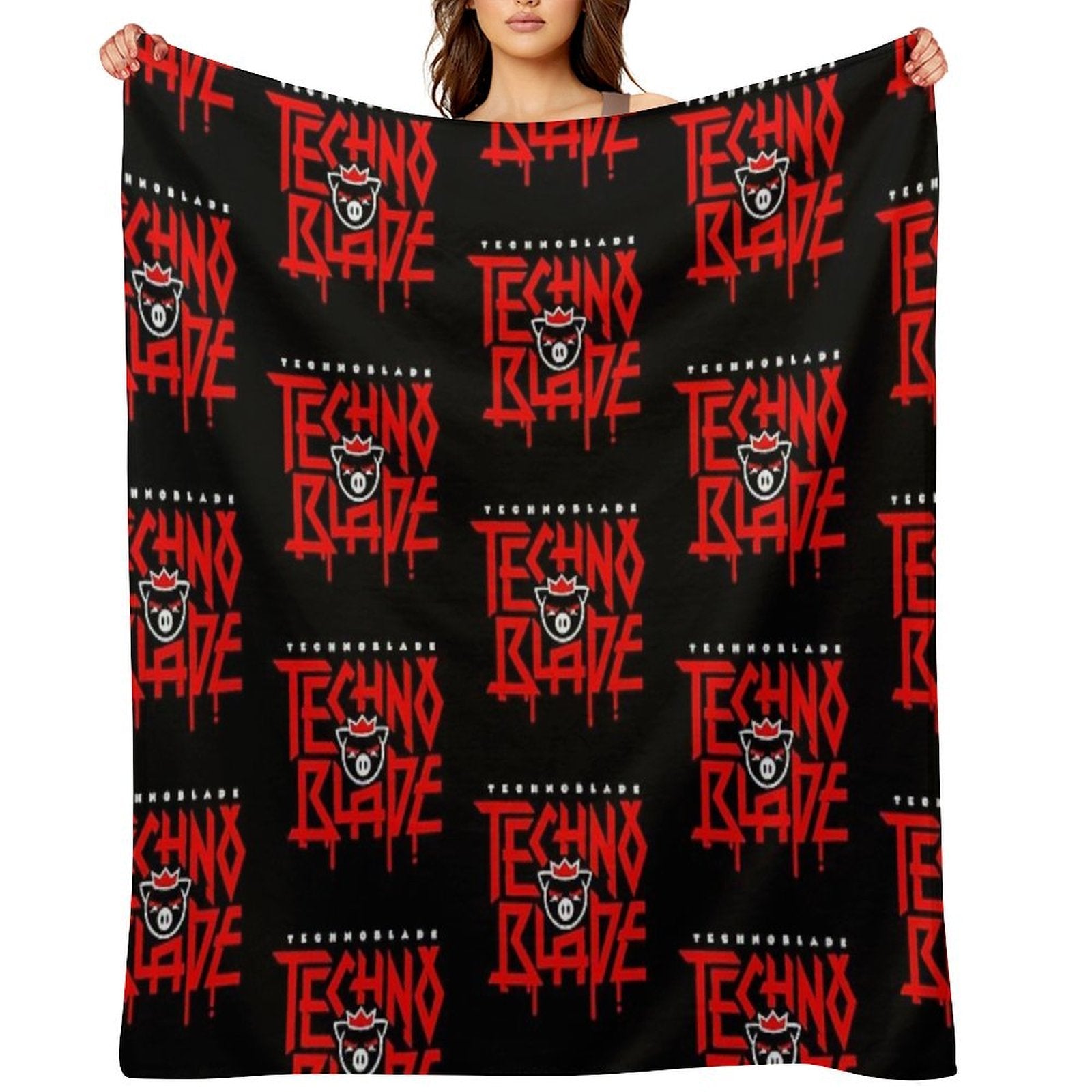 TechnoBlade Red Logo Compact Throw Blanket
