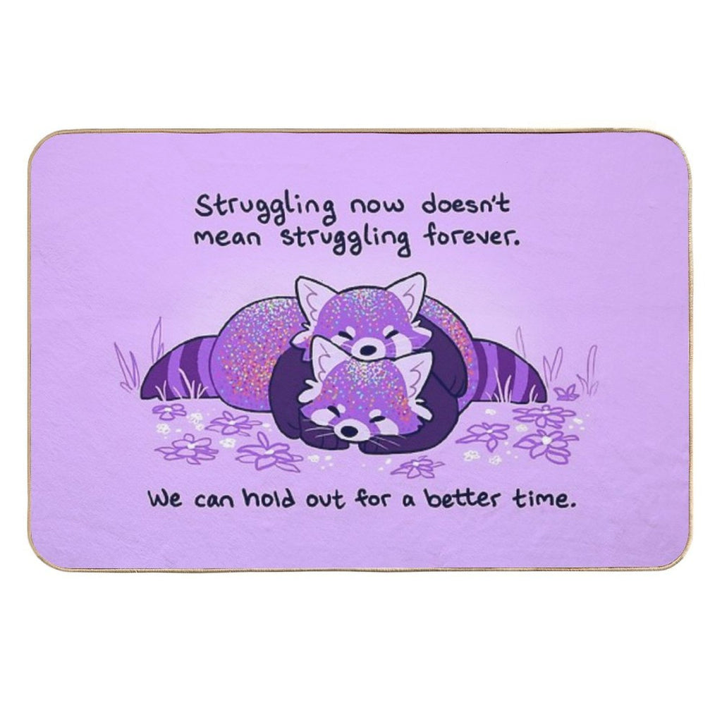 Struggling Now Doesn't Mean Struggling Forever Cuddling Purple Red Pandas  Rapid-Drying Bath Mat