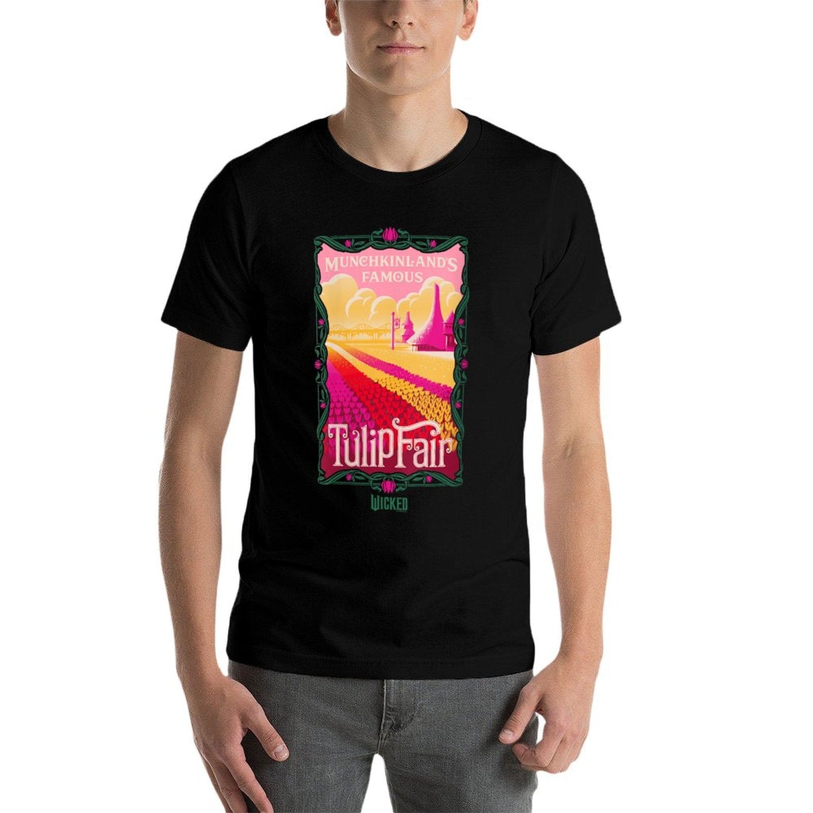 Womens Wicked Munchkinland’s Famous Tulip Fair V-Neck  Breathable T-Shirt