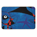Joan Miro Abstract Painting on Blue  Repositionable Bath Mat