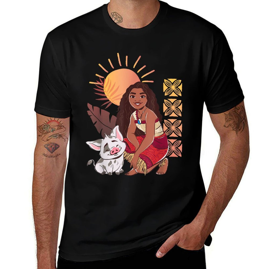 Disney Moana 2 Pua Moana Tropical Best Friends Chest Logo  Vintage-inspired T-Shirt