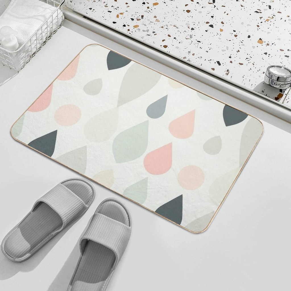 Minimalist Pastel Geometric Art  Non-Slip Bath Mat