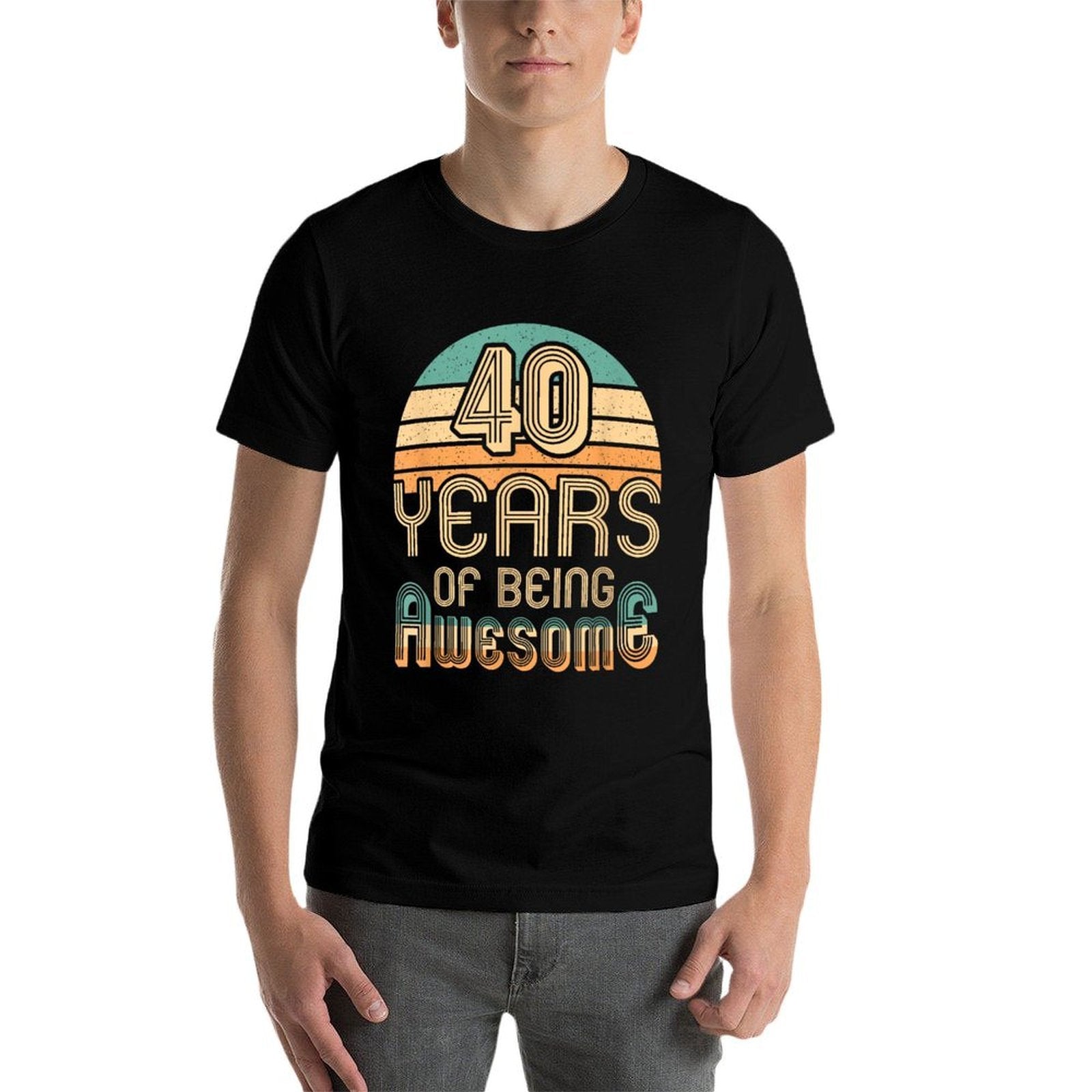 40 Years Of Being Awesome 40 Years Old Retro 40th Birthday  Relaxed-fit T-Shirt