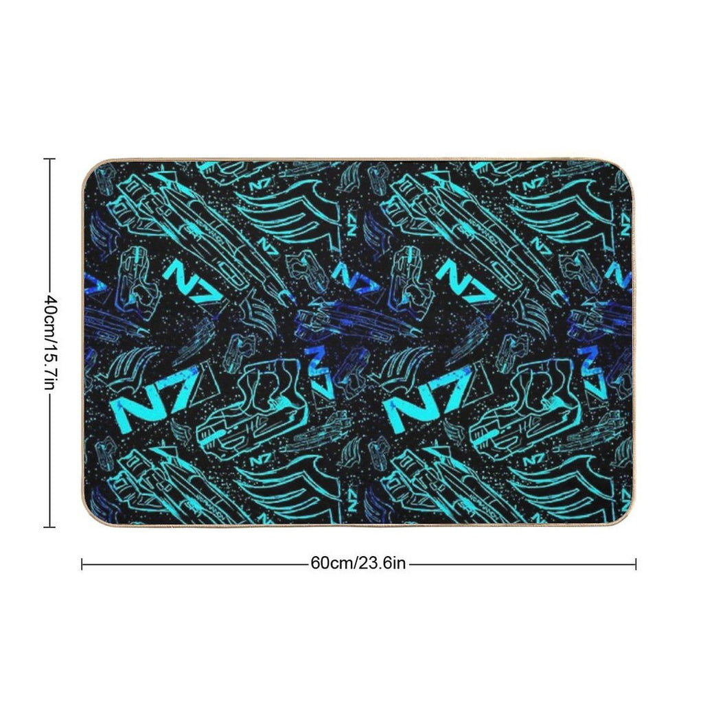 Paragon Shepard Pattern  Effect Mass Gaming Gamer Sci-Fi  Easy To Clean Bath Mat