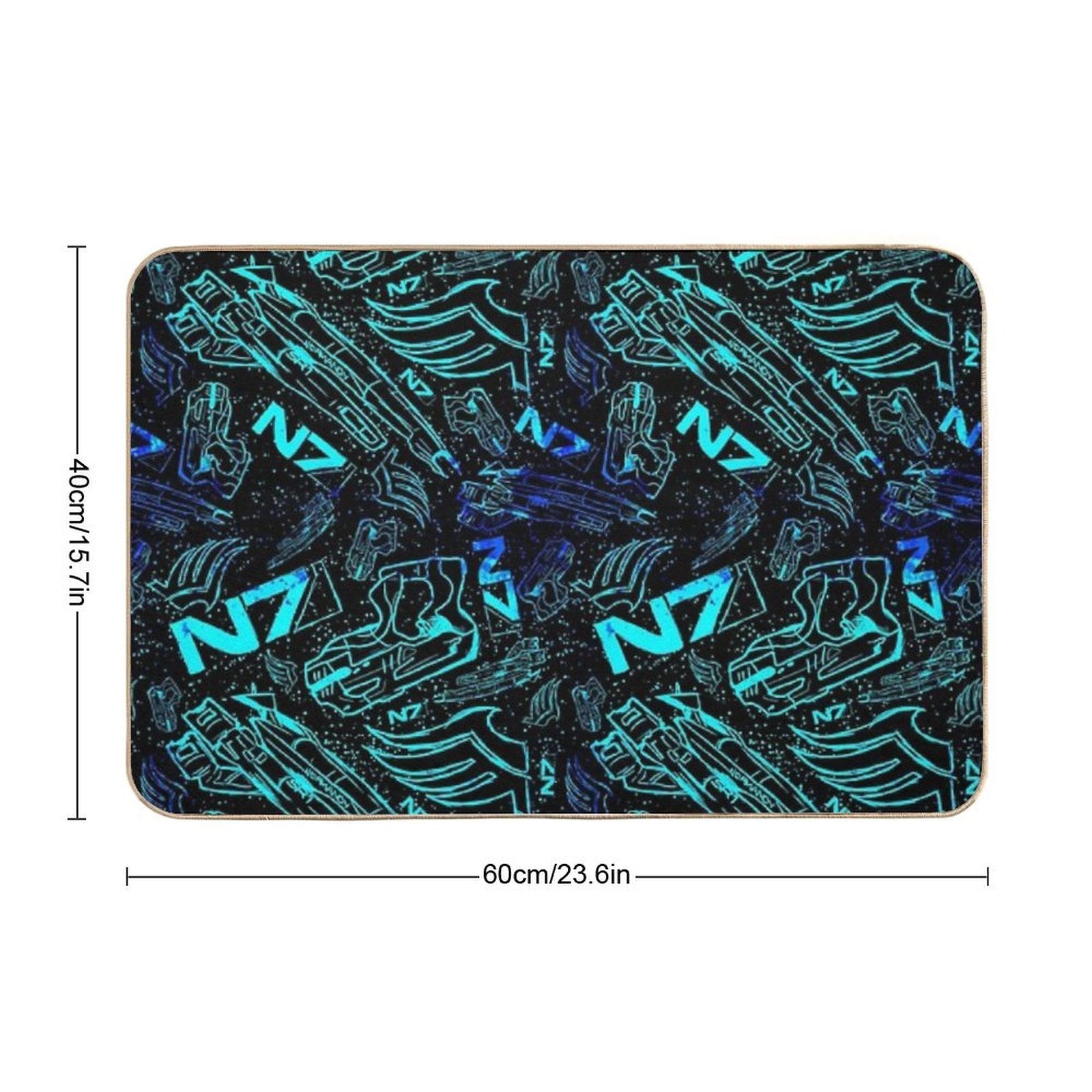 Paragon Shepard Pattern  Effect Mass Gaming Gamer Sci-Fi  Easy To Clean Bath Mat