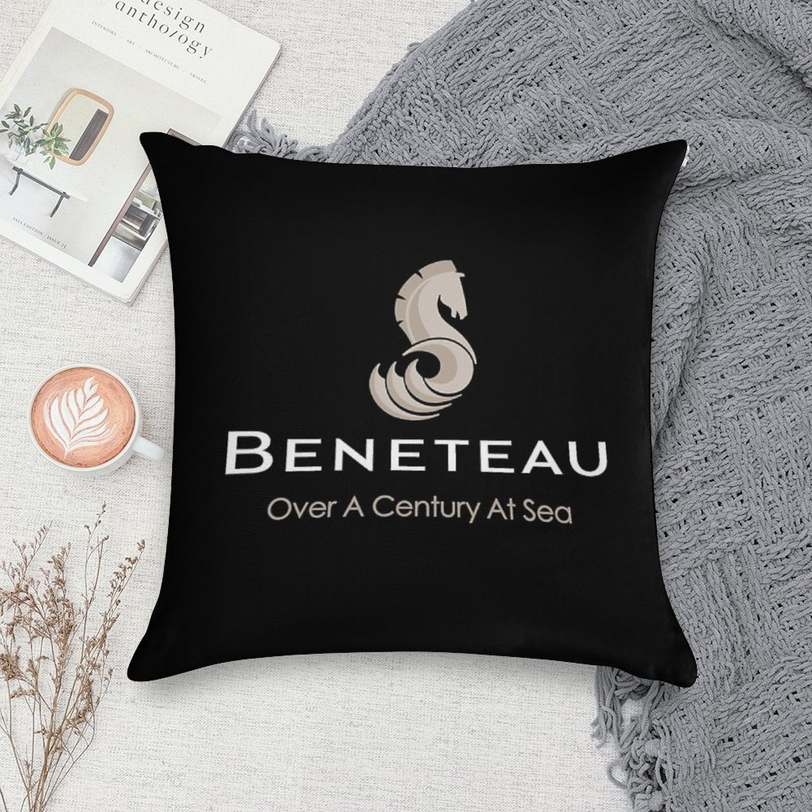Beneteau Sailboat Sailing Yacht POCKET SIDE Soft Reinforced Edging Throw Pillow
