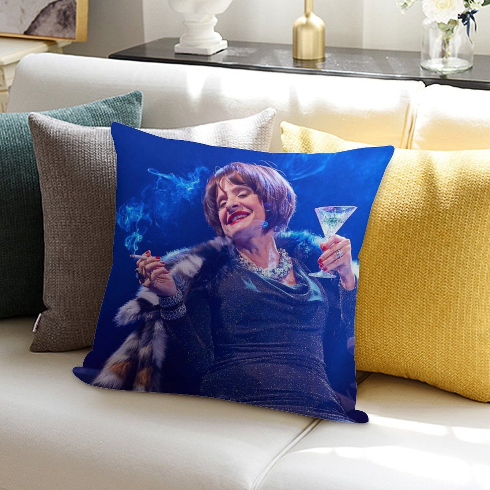 Patti LuPone As Joanne in Company Soft Shrink-Resistant Throw Pillow