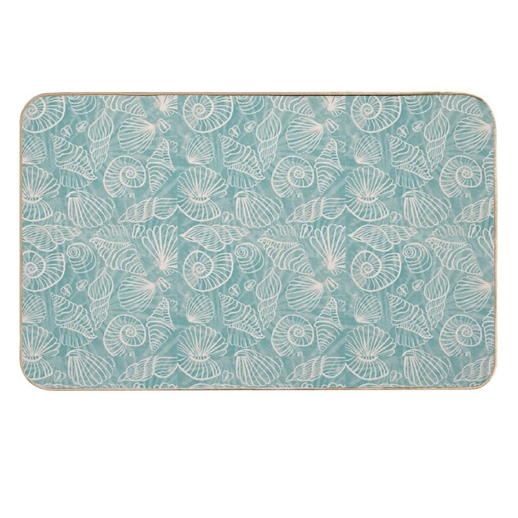 Summer Seashell - Blue Vintage Holiday Season - Relax  Multi-Purpose Bath Mat
