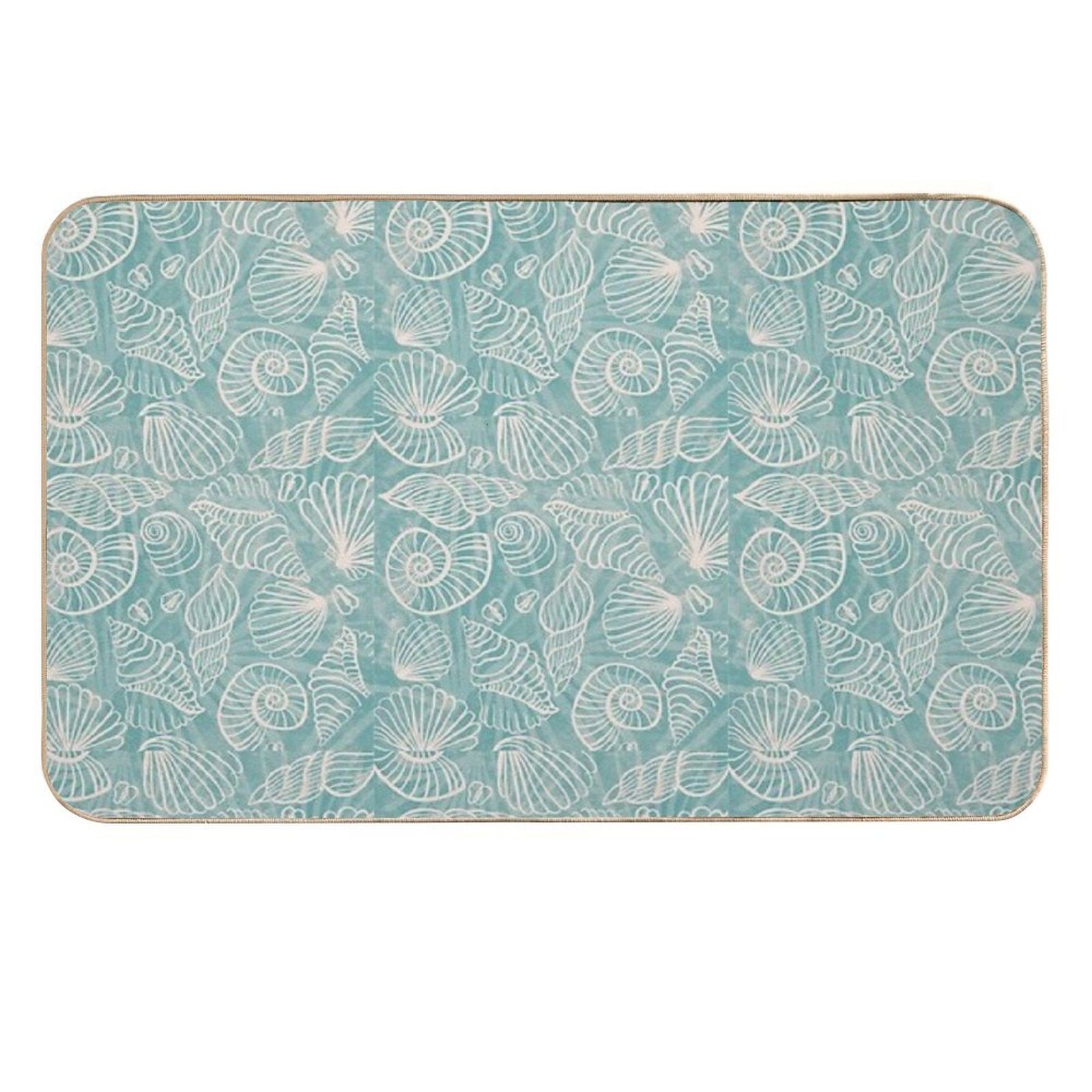 Summer Seashell - Blue Vintage Holiday Season - Relax  Multi-Purpose Bath Mat