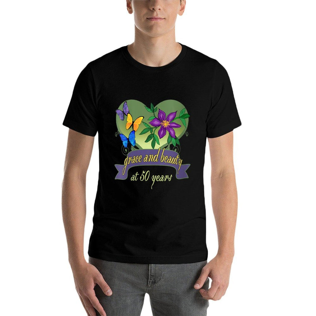 Womens 50th Birthday Grace And Beauty - Happy 50th Birthday  Odor-resistant T-Shirt