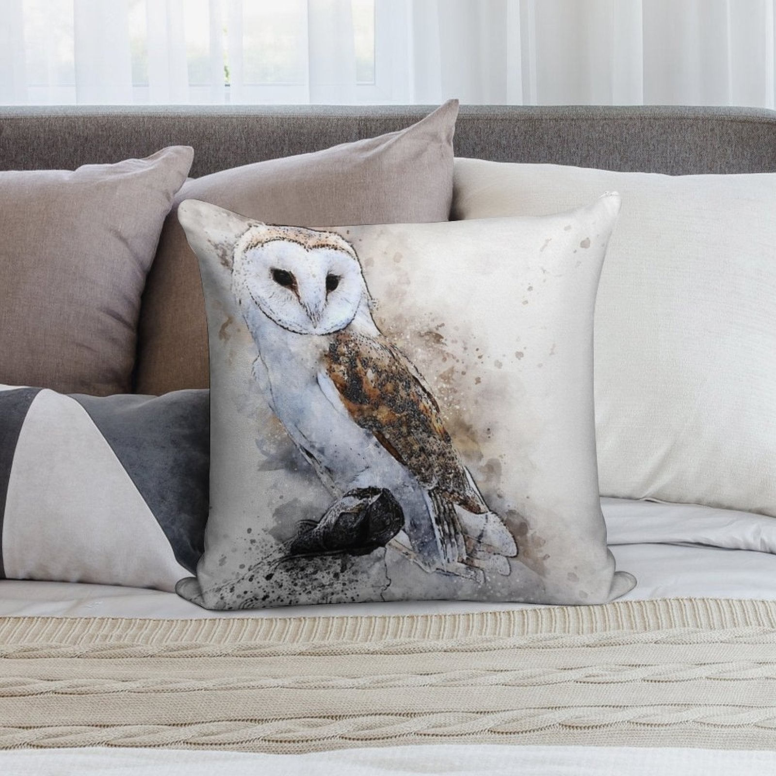 Barn Owl Soft Style Accent Throw Pillow