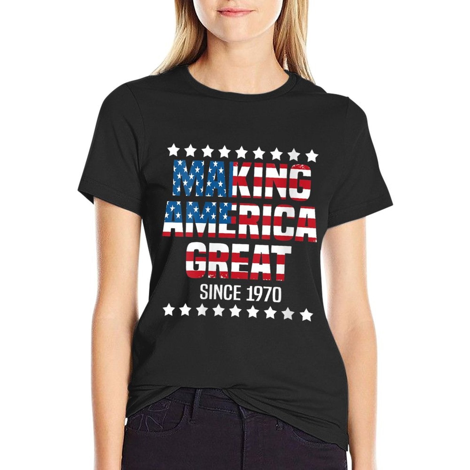 Womens Making America Great Since 1970 Funny 50th Birthday Gift  Eco-friendly Material T-Shirt