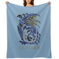Monster Hunter World Azure Rathalos Kanji Icon Plush Throw Blanket
