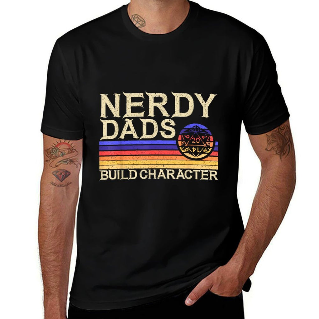 Nerdy Dad RPG Gaming D20 Tabletop Games Funny RPG Gamer  High-quality Stitching T-Shirt