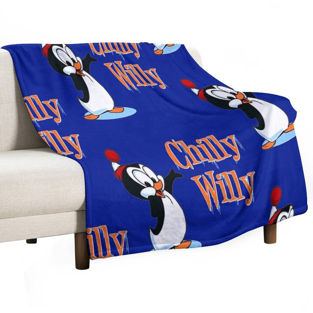 Uh Huh! Chilly Willy Vintage Retro Style Eco-conscious Throw Blanket