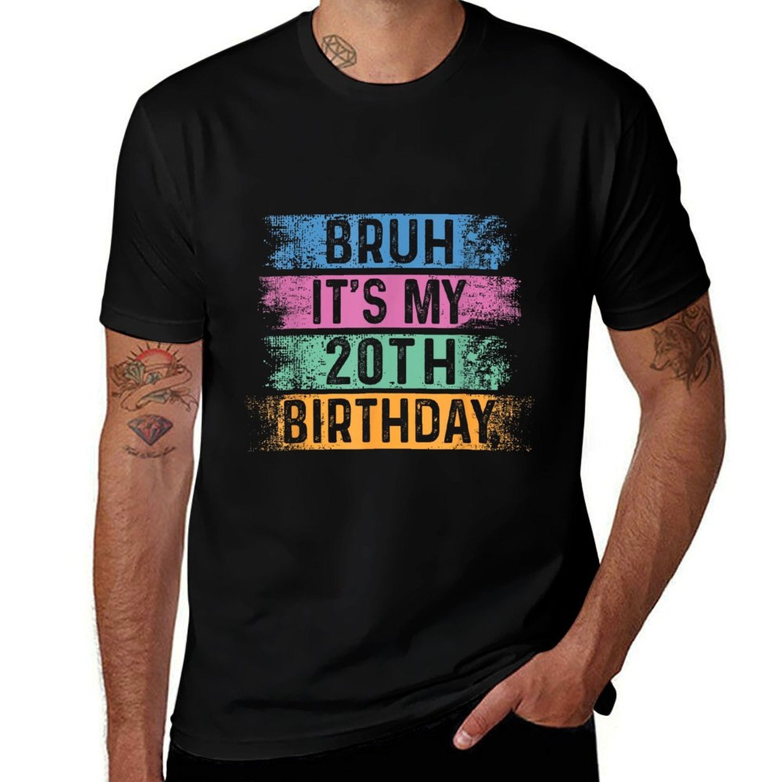 Bruh It's My 20th Birthday 20 Year Old Birthday  High-quality Stitching T-Shirt