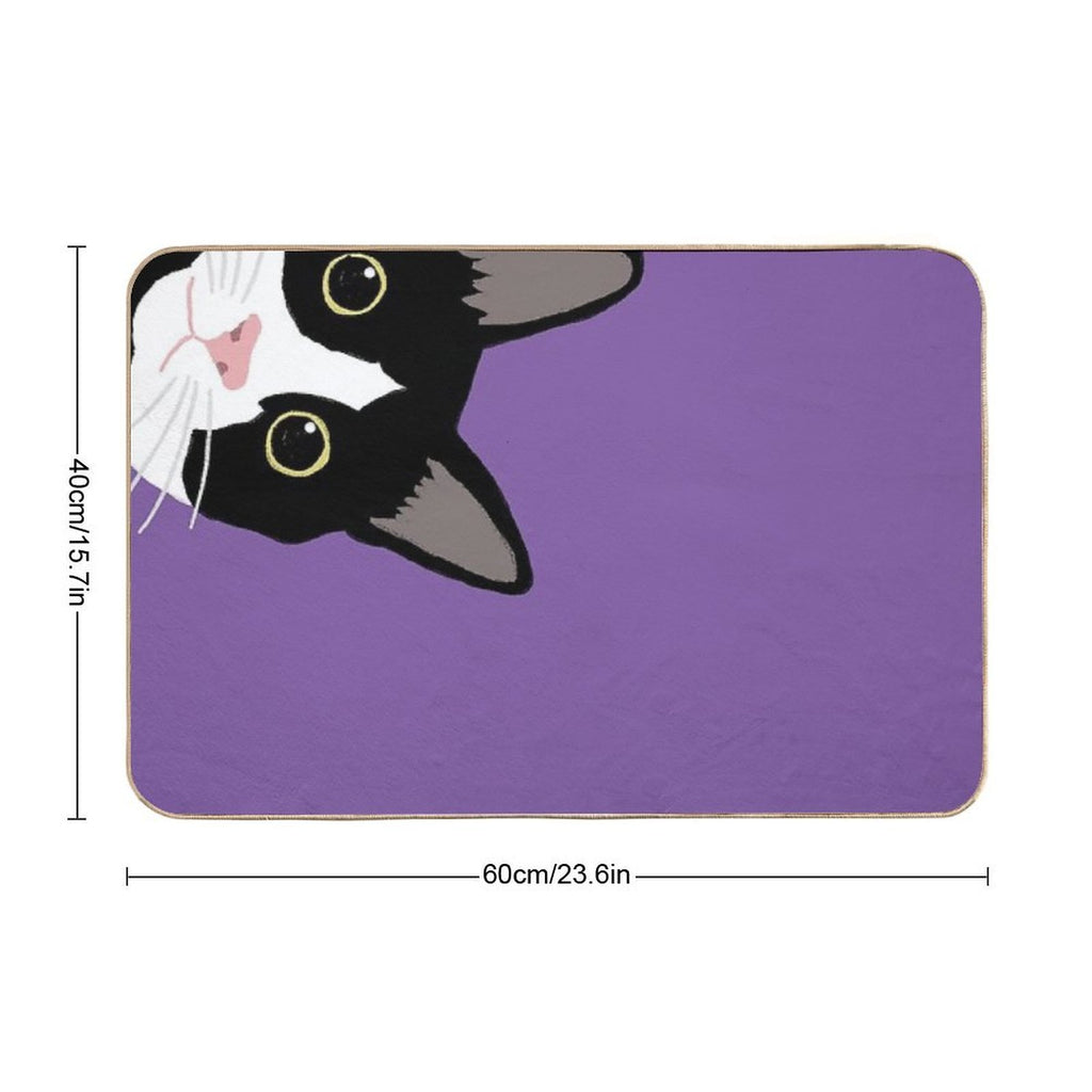 Tuxedo Cat in The Corner  Multi-Purpose Bath Mat