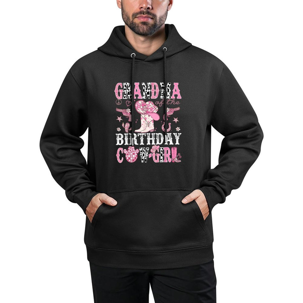 Grandma Of The Birthday Cow-Girl Pink Disco Rodeo Western Medium-Weight Fabric Hoodie