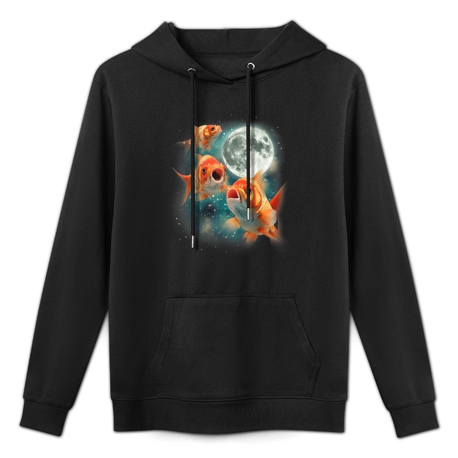 Three Goldfish Moon  3 Fish Moon Unique Goldfish Parody All-Day Comfort Hoodie