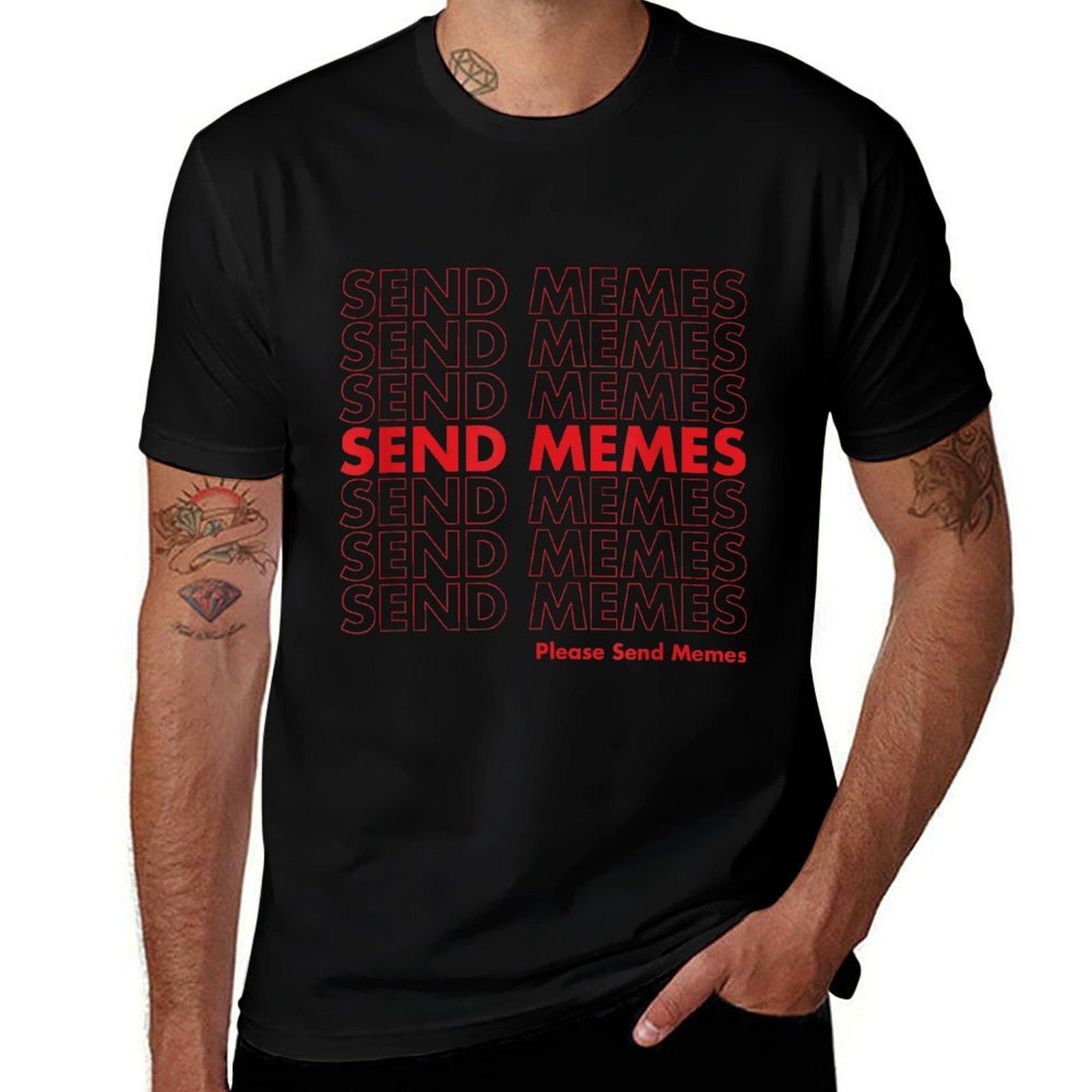 Thank You Send Memes Plastic Bag - Funny Meme  Tagless Design T-Shirt