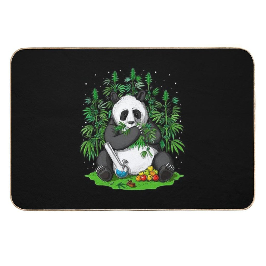 Panda Hippie Stoner  Stain-Proof Bath Mat