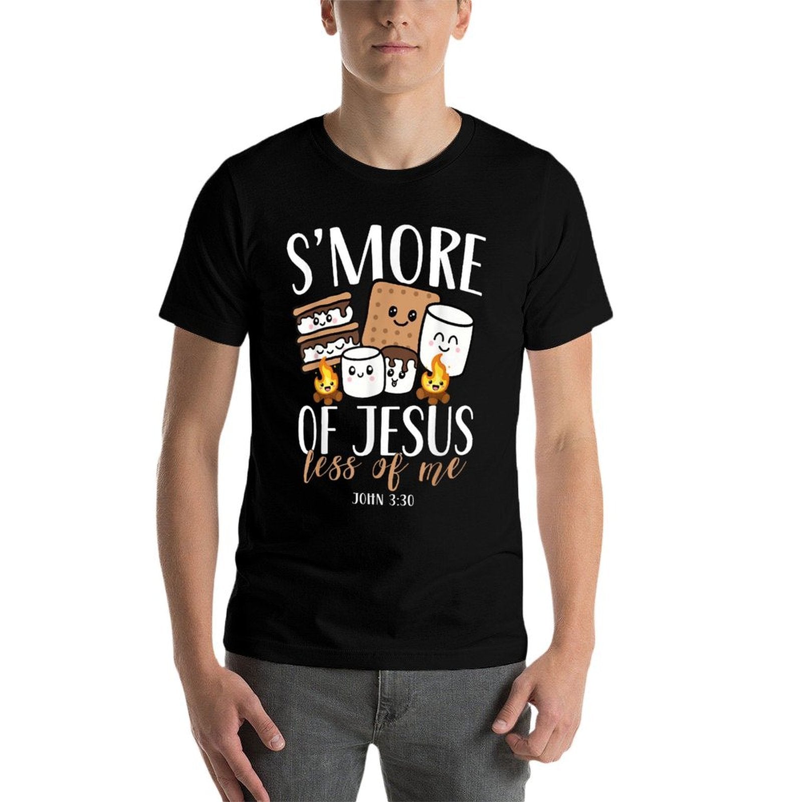 Smore Of Jesus Less Of Me Christian Camper Camping Lover  Cotton T-Shirt