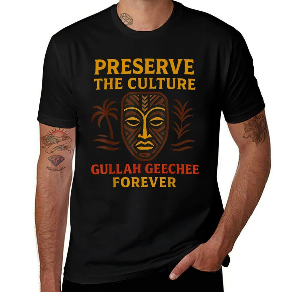 Preserve Gullah Geechee Culture Tribal Heritage  Rolled Sleeves T-Shirt