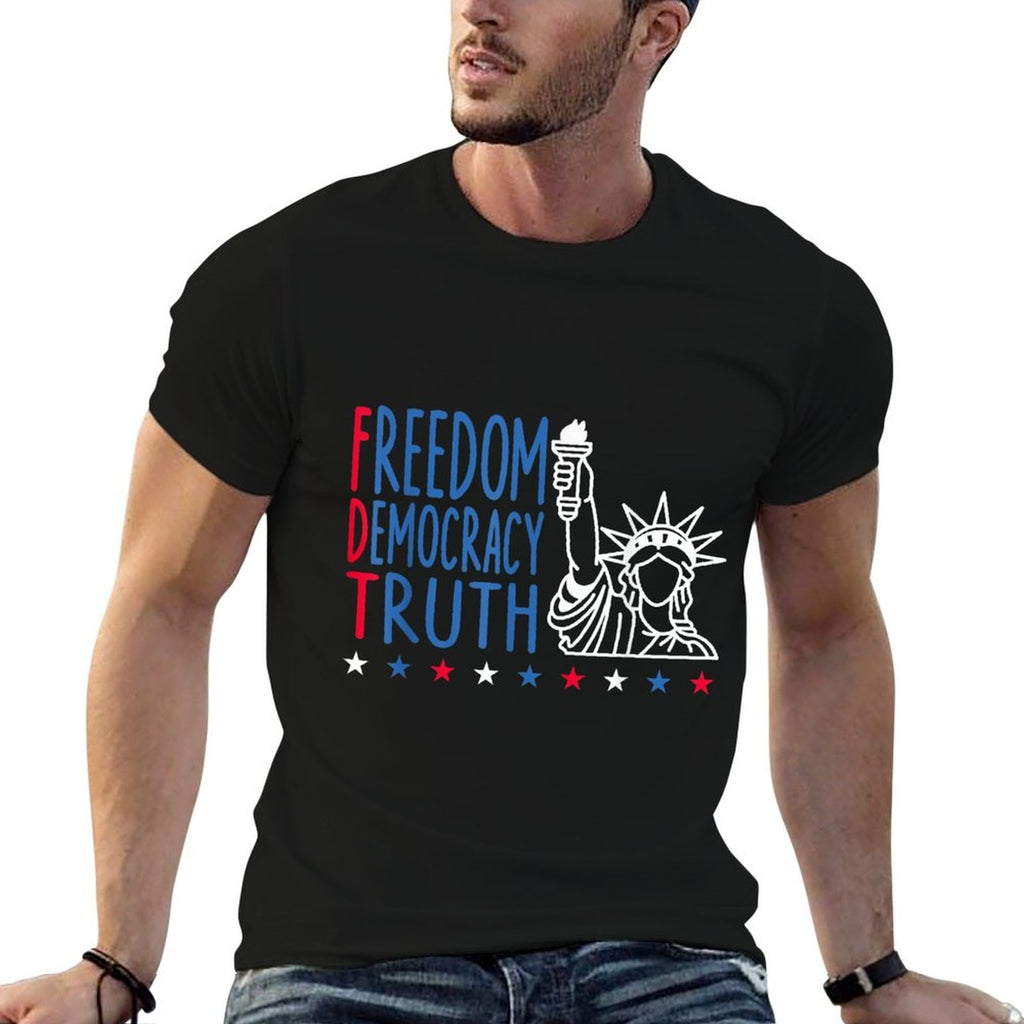 Freedom Democracy Truth Patriotic USA 4th July  Vintage-inspired T-Shirt