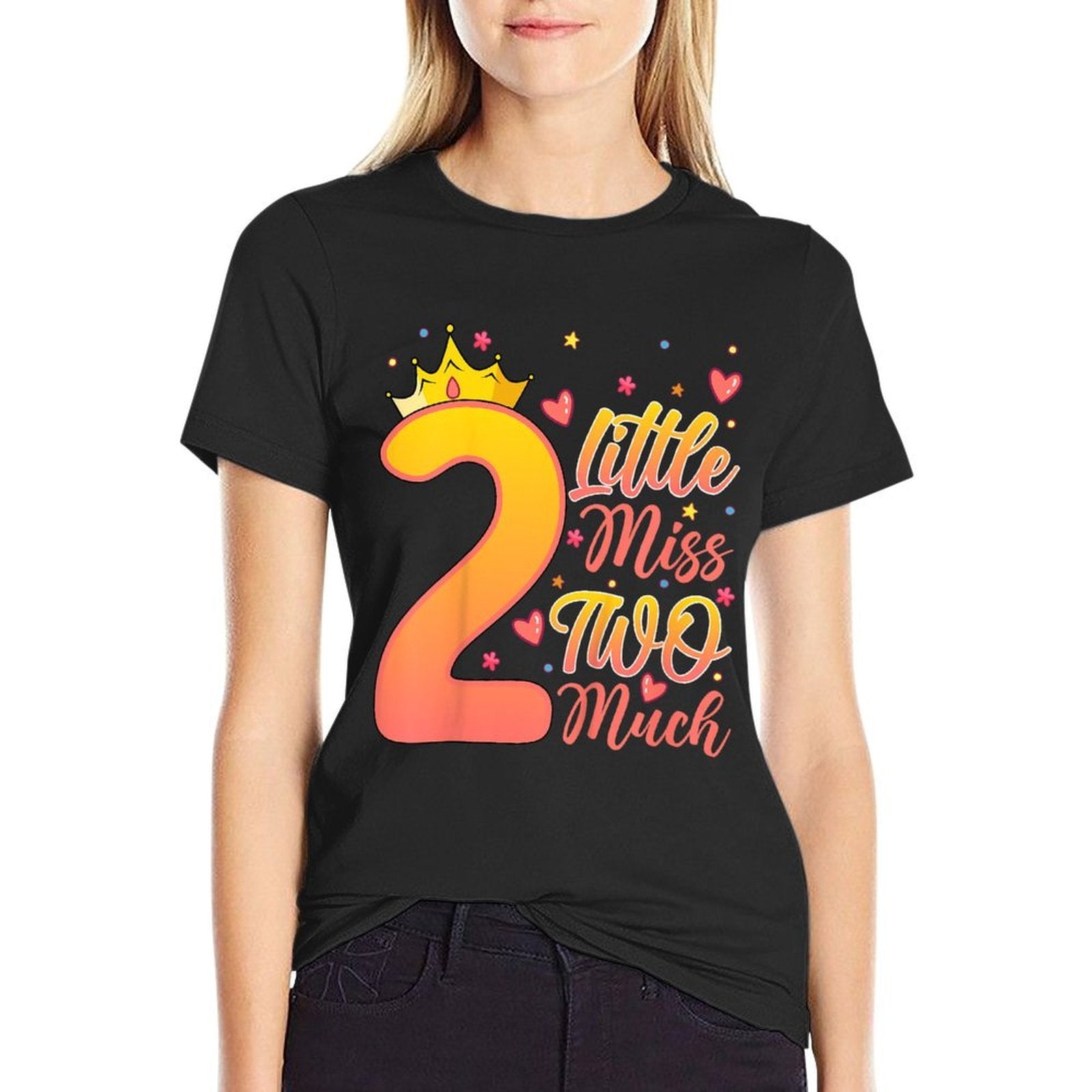 Kids Little Miss Two Much Kids 2 Years Old 2nd Birthday Party  Affordable Price T-Shirt