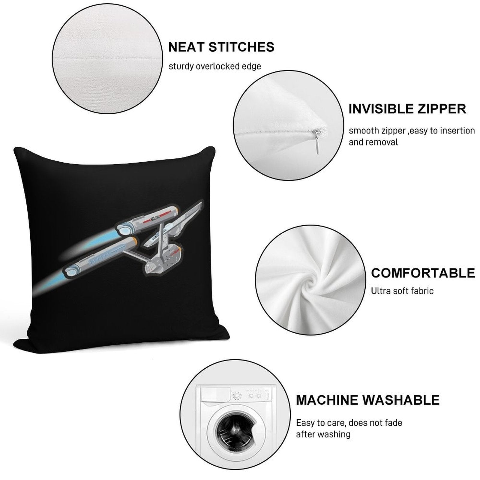 Enterprise Classic Soft Easy Maintenance Throw Pillow