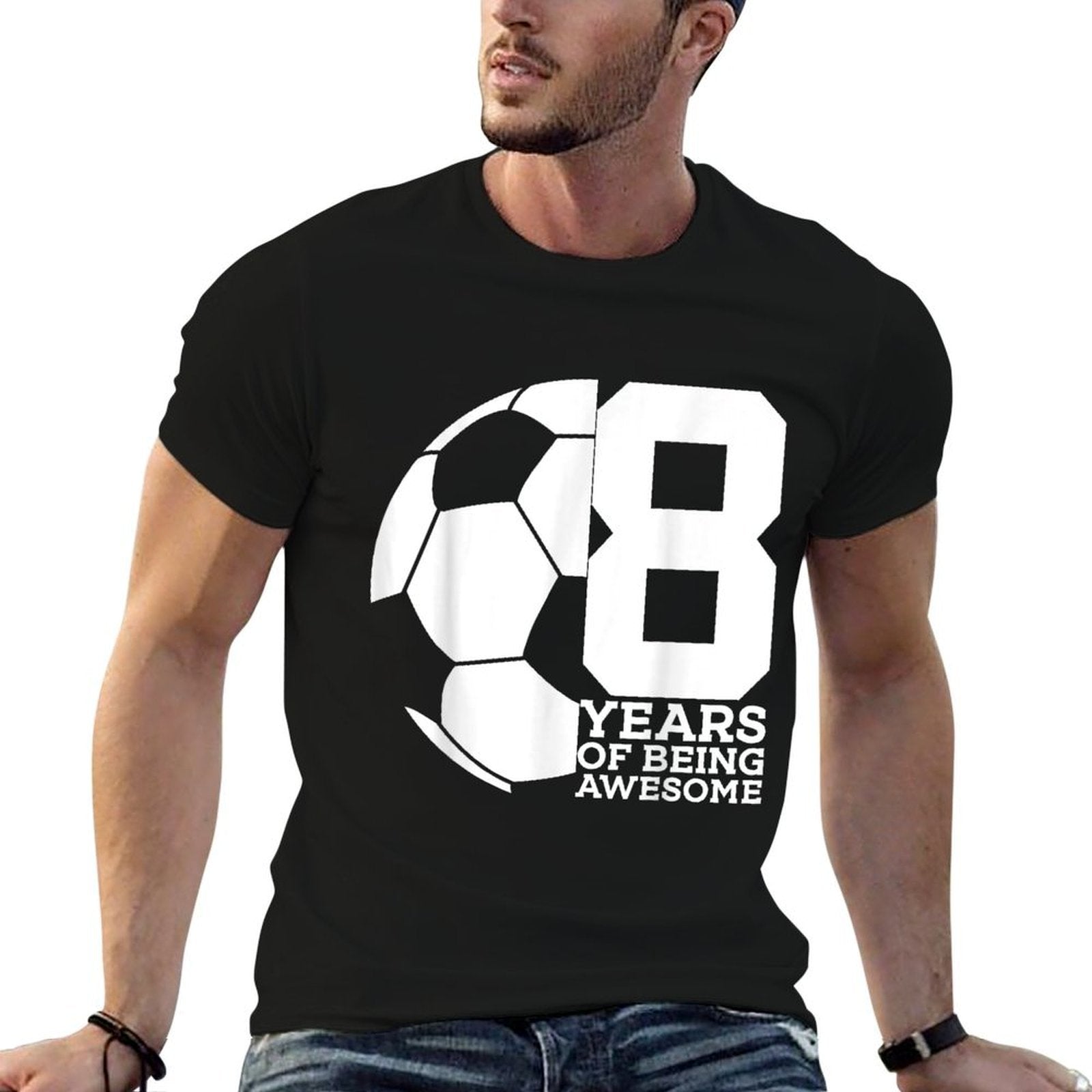 8 YEARS OF BEING AWESOME SOCCER 8TH BIRTHDAY  Vintage-inspired T-Shirt
