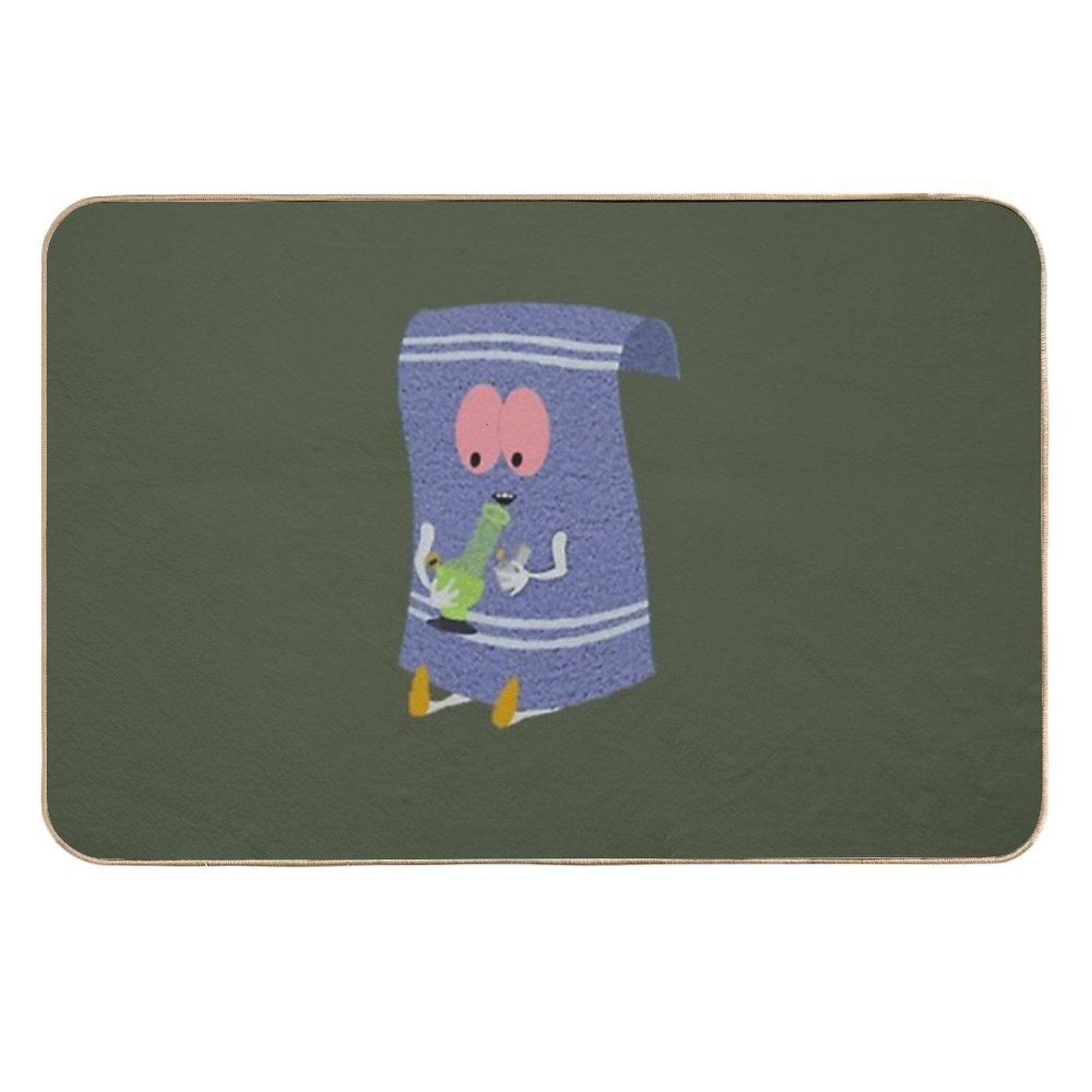 Funny Drinking Towelie  Slip-Resistant Bath Mat