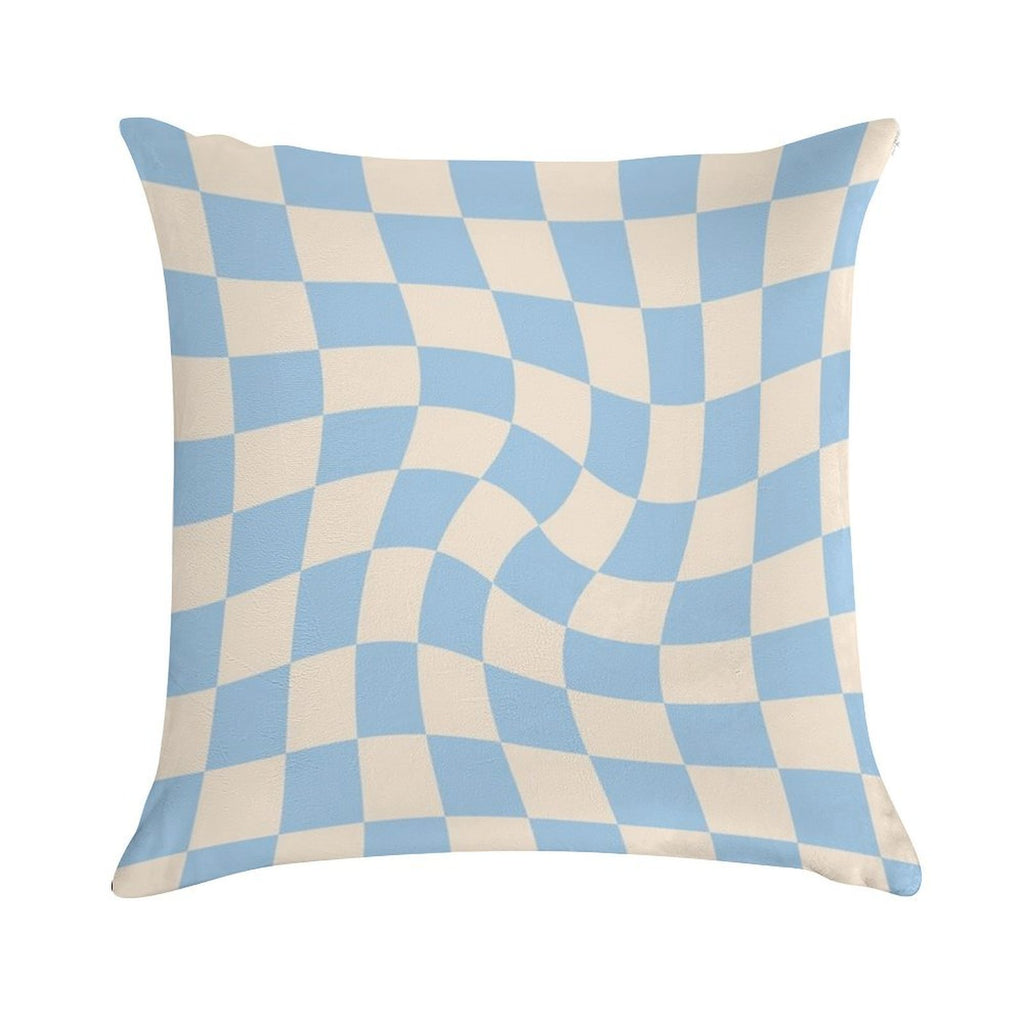 Check II - Baby Blue Twist Soft Warmth Comfort Throw Pillow